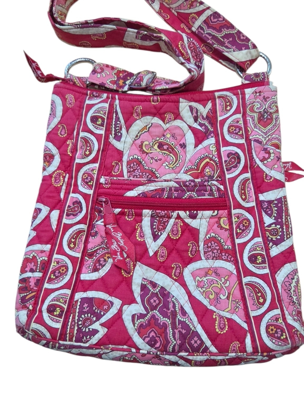 Vera Bradley Fuchsia Paisley Quilted Crossbody